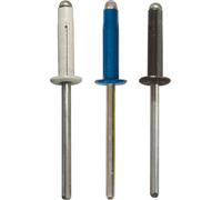 12 Rivets Aluminium Expansés 4 X 20 Mm Avec Capuchons Blancs, Bleus Et Noirs