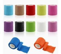 12 Rollos de Bandage Autoadhésif 5 cm x 4,5 m, Banda Strap Doigt Vendaje Kinesiologie Strapping Cheville para Tobillo Taping, Adhesivo Agripante, Leukotape, Tensoplast, Pansement Anti-Lechage