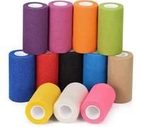 12 Rolls Of Cohesive Bandage,10 Cm X 4.5 M,Self-Adhesive Cohesive Bandage,Vet Wrap,Dog,Horse,Cat Elastic Sports Bandage For Finger,Wrist Or Ankle