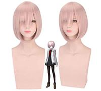 12"rose courte perruque synthétique destin/grand ordre purée Kyrielight demi-serviteur shielder cosplay perruque fibre de résistance à la chaleur + perruque casquette PL-487