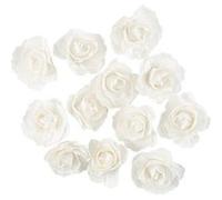 12 roses papier décoratif adhésif 3.5cm blanc - artifetes 93470 Blanc G