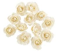 12 roses papier décoratif adhésif 3.5cm ivoire - artifetes 93500 Gris G