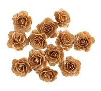 12 roses papier décoratif adhésif 3.5cm kraft - artifetes 93498 Gris G
