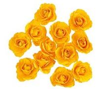 12 roses papier décoratif adhésif 3.5cm ocre - artifetes 93501 Jaune G