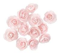 12 roses papier décoratif adhésif 3.5cm rose - artifetes 93462 Rose G