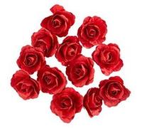 12 roses papier décoratif adhésif 3.5cm rouge - artifetes 93499 Rouge G