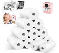 12 Rouleau Papier Appareil Photo Enfant,Papier Appareil Photo Enfant Autocollant,Papier Thermique Appareil Photo Enfant,Rouleau Imprimante Thermique Autocollant,Papier Thermique Autocollant¿57*55mm)
