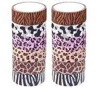 12 Rouleaux Animaux Washi Tape Léopard Vache Tigre Girafe Impression Washi Tape Vintage Masking Tapes Scrapbooking Autocollant Pour Les Arts Bricolage Artisanat Revues