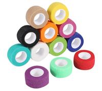 12 Rouleaux Bandage Autoadhésif, 2,5 cm x 4,5 m Bande Cohesive Bande Adhésive élastique Strapping pour Sport Main Bras Pied Articulation Doigt (Coloré)