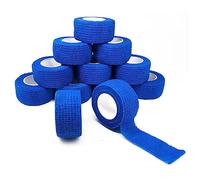12 Rouleaux Bandage Autoadhésif, Bande Pansements non Tissées Medical, Strap Cohésive Elastique pour Doigt Poignets Cheville Genous et Premiers Secours 2.5cm X 4.5m Bleu