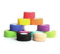 12 Rouleaux Ruban Cohésif pour Doigt,Bandages Cohésifs Auto-adhésifs de Couleurs Assorties,Bandage de Compression de 2,5 cm x 4,5 m, Utilisations Incluent le Bandage Vétérinaire