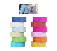 12 Rouleaux Ruban Washi Pailleté, Rubans Pailletés Washi Colorés Tape, Décoratifs Masking Tape Adhésif Papier, pour Scrapbooking, Artisanat DIY, Emballage de Cadeaux, Décoration de Albums Photos