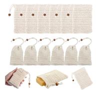 12 Sac à savon bio pour shampooing solide et savon de douche - Sac en maille avec côté sœur pour l'effet exfoliant pour le séchage de la mousse