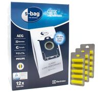 12 Sacs Aspirateur + 15 Parfums Compatible avec Electrolux E200S Classic Bags - 9001684621, E200SM Classic Bags - 9001688002, E201, E 202 | 12 Sacs, Désodorisants, Accessoires, Pièces De Rechange