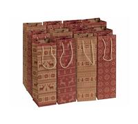 12 Sacs Cadeaux En Papier Kraft Avec Motif De Noël 34 X 10 X 10 Cm