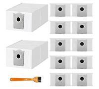 12 Sacs Compatibles avec ECOVACS Deebot X9 Pro Omni, X8 Pro Omni, T50 Omni, T50 Pro Omni, T50 Max Pro Omni, T30C Omni, T80 Omni - Filtre Charbon Actif, Pièces de Rechange