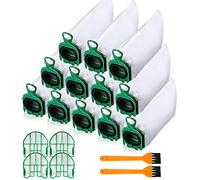 12 Sacs d'Aspirateur pour Vorwerk Kobold VB100 VB 100 FP100 FP 100, Sac À Poussière de Rechange Kit Sac Aspirateur Compatible avec 4 Filtres Moteur + 2 Brosse de Nettoyage