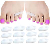 12 séparateurs d'orteils en silicone, Marteau orteil Correcteur de Coussinets pour Tous Ecarteur Petit Pied Pour chevauchement des orteils Douleurs de pied atténuées frottements