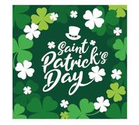 Fiestas Guirca Serviettes de table jetables Shamrock St Patrick papier 33 cm vert 12