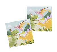 Boland 50059 - Motif serviettes en papier, dinosaure, 12 pièces, taille 33 x 33 cm, dino, vaisselle de fête, jardin, fête, anniversaire, fingerfood, accessoires de fête, fête à thème, carnaval