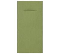 12 Serviettes Porte-Couverts Airlaid Aspect Tissu Luxe, 40x40 cm, Double Épaisseur, Papier Gaufré, Qualité Restauration (Vert Sauge)