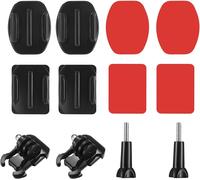 12 Sets Support De Fixations,2 Supports Incurvés Et 2 Supports Plats Pour Caméras D'Action,Supports Adhésifs Pour Caméra D'Action,Pour Gopro Hero Session/4/3/3+/2 Et Autres Caméras[Camera3290]