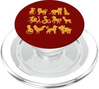 12 Signes du Zodiaque Chinois Happy Lunar New Year Animaux PopSockets PopGrip pour MagSafe