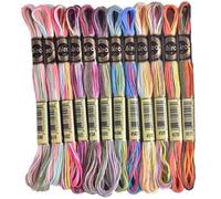 12 SKEINS BEMPRODE DU SKEINS, FLOSE DE COULEUR MAGIQUE DE COULEUR MAGE SIX STRAND, Fil broderie, pas fil sans transmission pour le point croix, aiguille