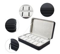 12 slots boîte à montres étanche à la poussière pour 12 montres de collection organisateur boîte à bijoux sac à fermeture éclair cadeau pour la Saint-Valentin Noël anniversaire