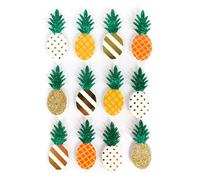 12 stickers 3D Ananas 4,5 cm