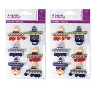 12 stickers 3D - Chapeaux mexicains Sombreros 5,5 cm - Graine Créative G