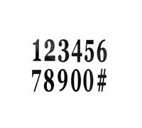 12 Stickers chiffres adhésifs noirs 14 cm - Noir