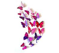 12 Stickers Muraux 3D Papillons Papiers Décoration Mural Autocollants Bricolage Papillon Amovible Réusable pour Décoration de Maison et de Piéce Durability