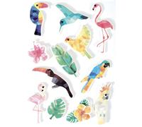 12 Stickers Oiseau Tropical Effet 3d - 60