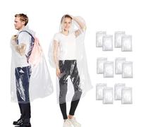 12 Stück Regenponcho Damen Herren Durchsichtig Wasserdicht Regenponcho Festival Einweg Regenschutz Regencape