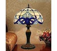 12" Style Table Lamp Stained Glass White Navy Blue Baroque Rustic Accent Luxurious Hotel Reading Lamp Desk Light Bar Coffee