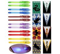 12 Stylo UV et 12 carnet,cadeaux de fête d'école magiques pour garçon et fille d'anniversaire pour enfants, cadeaux d'anniversaire pour enfants,calendrier de l'avent et petits cadeaux pour