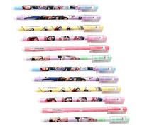 12 Stylos Capybara Noirs Effaçables Et 4 Papiers À Notes, Combinaison De Papeterie À Motif Capybara, Stylo Gel Effaçable, Une Bonne Aide Pour Corriger Les Mauvaises Questions.