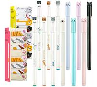 12 Stylos de Chat Mignons Stylos à Encre Gel de Conception de Chats Stylo d'Écriture Kawaii et 320 Pièces Notes Collantes de Chat Mignon Signets de Page Onglet Drapeaux (Style Classique)