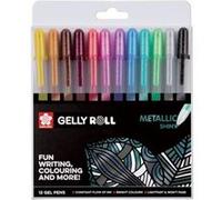 Amsterdam Bikes Stylos gel Sakura Gelly Roll Metallic Shiny – 12 pièces, encre métallisée