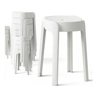 12 Tabourets Gigognes empilables BM Home Tab-Blanc en Plastique, légers pour la Maison, Salle de Classe, Cuisine, Jardin