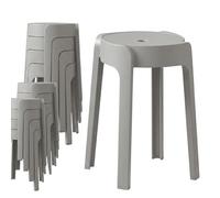 12 Tabourets Gigognes empilables BM Home Tab-Gris en Plastique, légers pour la Maison Salle de Classe, Cuisine, Jardin
