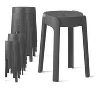 12 Tabourets Gigognes empilables BM Home Tab-Gris en Plastique, légers pour la Maison Salle de Classe, Cuisine, Jardin