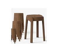 12 Tabourets Gigognes empilables BM Home Tab-Marron en Plastique, légers pour la Maison Salle de uisine, Jardin