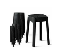 12 Tabourets Gigognes empilables BM Home Tab-Noir en Plastique, légers pour la Maison, Salle de Classe, Cuisine, Jardin