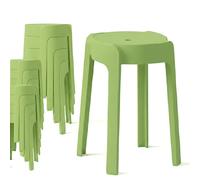 12 Tabourets Gigognes empilables BM Home Tab-Vert en Plastique, légers pour la Maison, Salle de Classe, Cuisine, Jardin