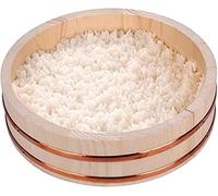 12 Tailles Bol à Riz à Sushi en Bois Hangiri, cuve de mélange de Riz à Sushi Japonais Oke avec Bandes de cuivre Bol à mélanger de Riz à Sushi Seau à Sushi Bassin à Sushi pour la cuiss