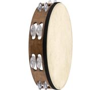 12 Tamburello Walnut Brown Goat Skin Aluminum Jingles