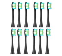12 têtes de rechange, compatibles avec Oclean Flow/X/X PRO/Z1/F1/One/Air 2/SE, brosses à dents souples pour aspirateur (12 pièces, noir, taille unique)