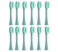 12 têtes de rechange, compatibles avec Oclean Flow/X/X PRO/ Z1/ F1/ One/Air 2/SE, brosses à dents souples pour aspirateur (12 pièces, vert, taille unique)